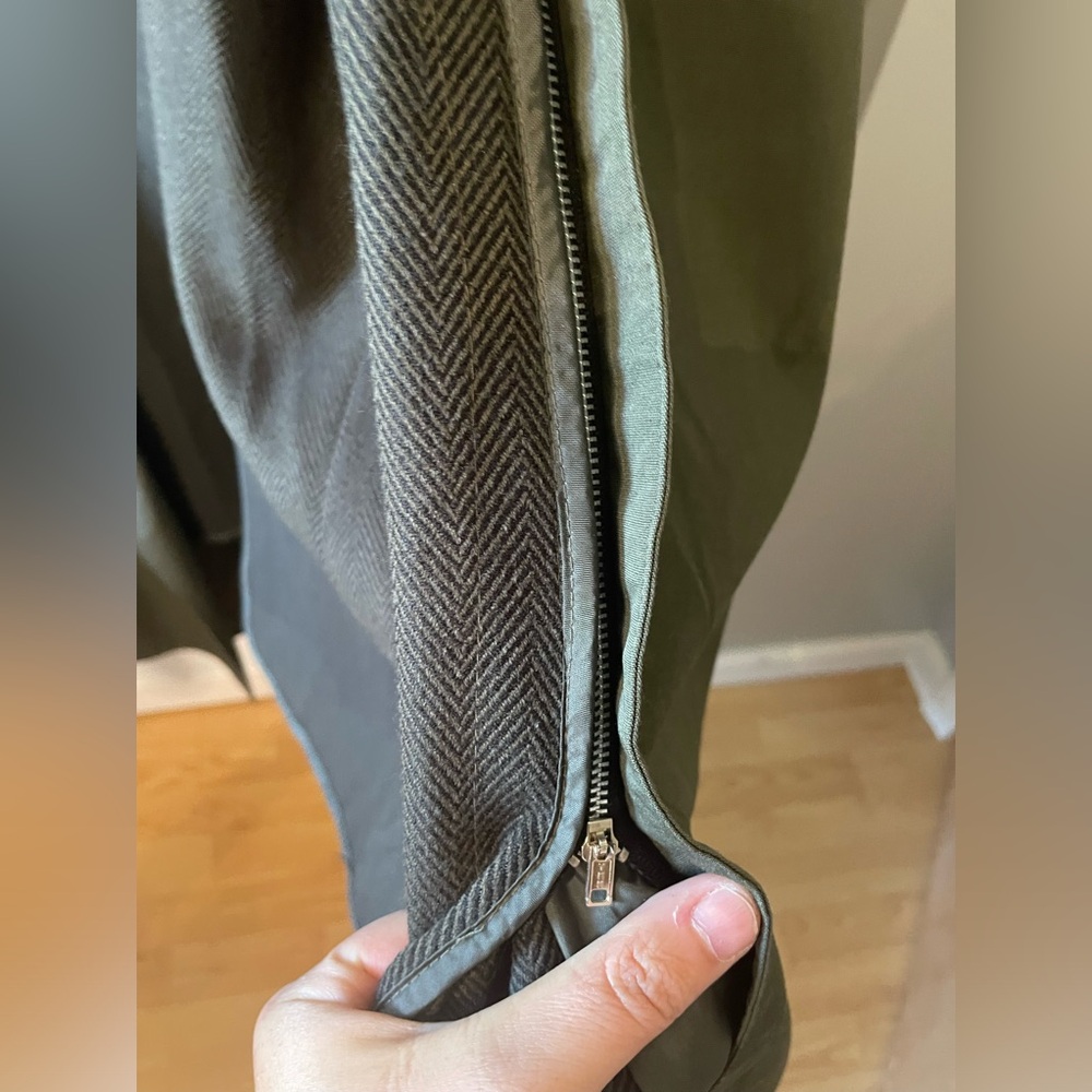 London Fog Olive Green Double-Breasted Trench Coat - Picture 8 of 14